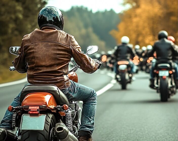 group motorcycle riding